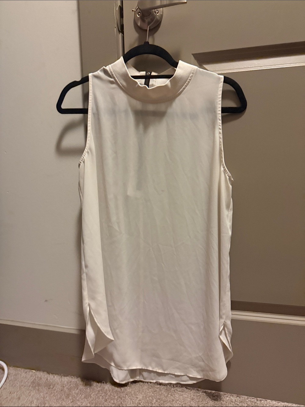 LOFT Sleeveless Mock Neck Camisole - Cream